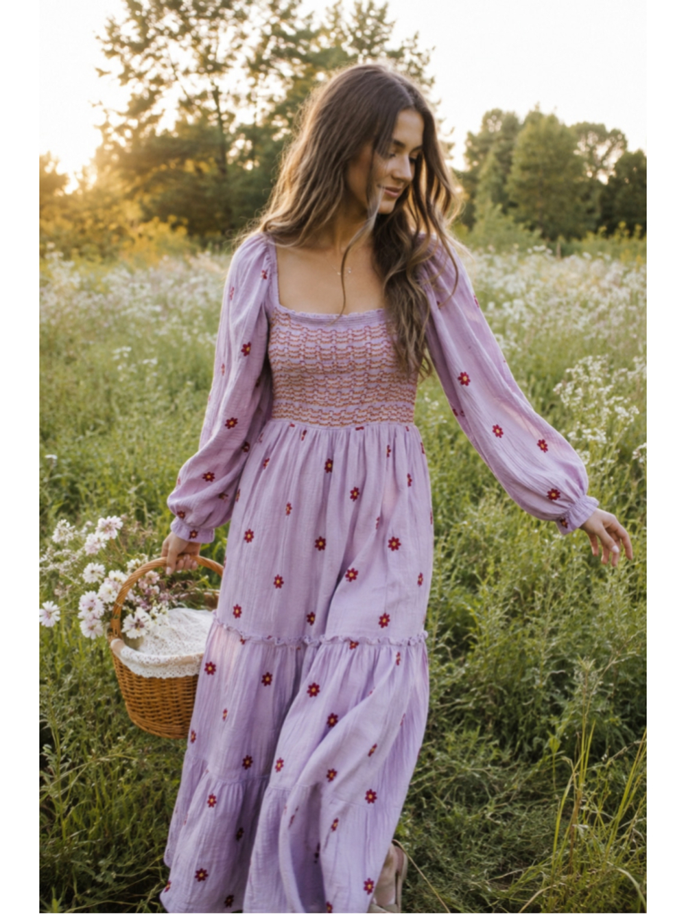 Women's Unbranded Floral Maxi Dress Size S Lavender Red